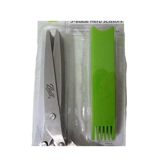 Ball 5 Blade Kitchen Herb Scissors Shears Green Blade Cover Stainless Steel NIP - Picture 4 of 6